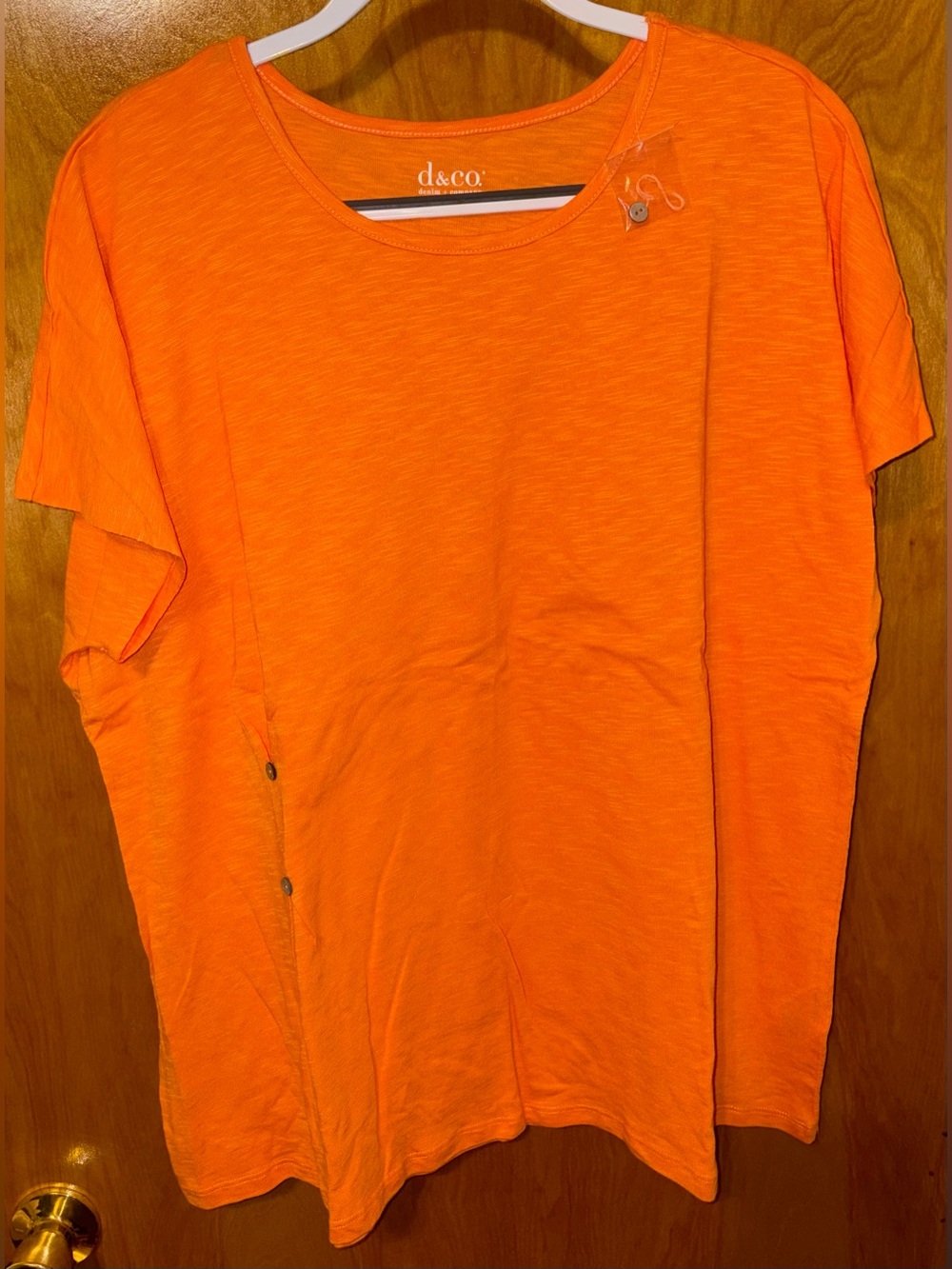 Denim & Co. ‘apricot crush’ linen blend dolman sleeve tunic Size XLP Petite